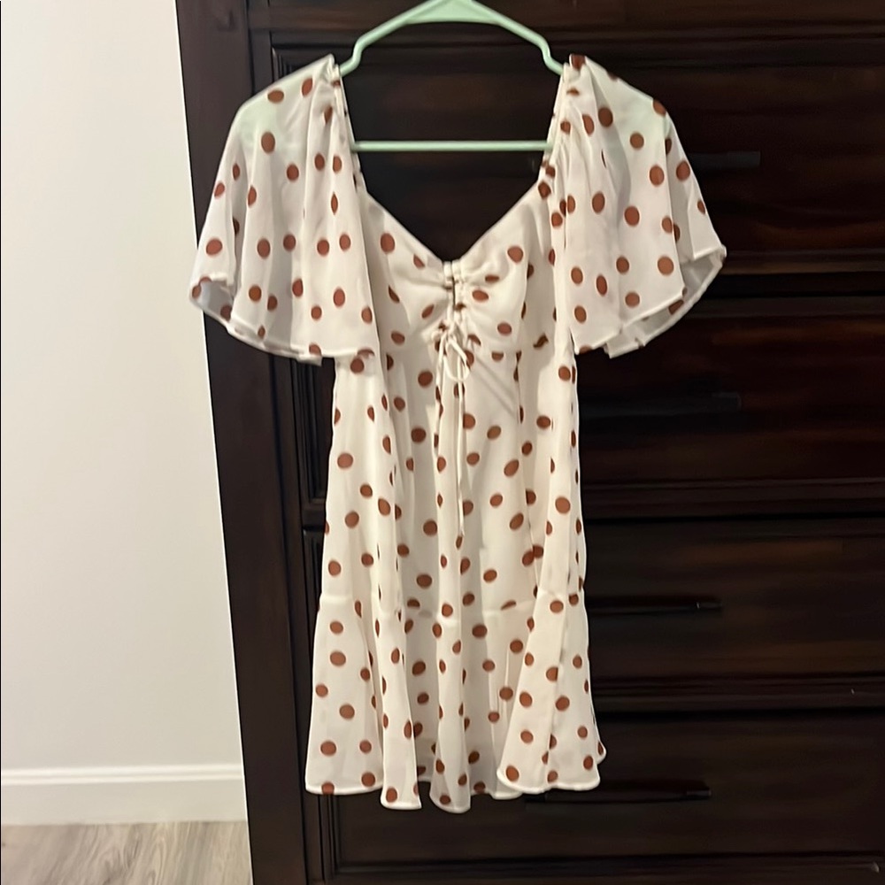 Polka Dot Dress with Flutter Sleeves